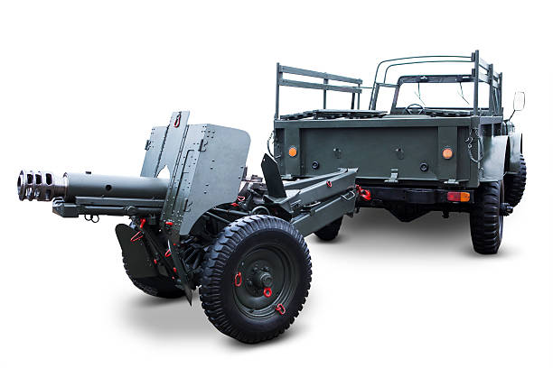 istock Old military vehicle with machine gun 454981543