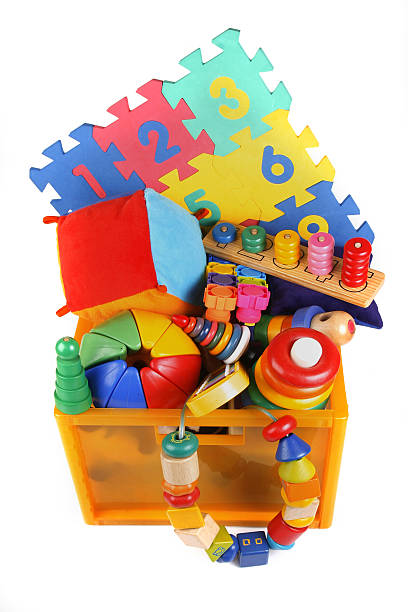 istock Box with very many toys 454982841
