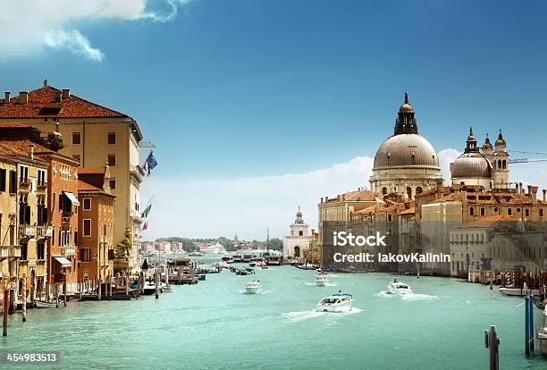 Grand Canal And Basilica Santa Maria Della Salute Venice Italy Stock Photo - Download Image Now