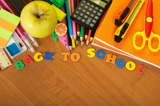 istock Inscription Back to School and supplies 454984967