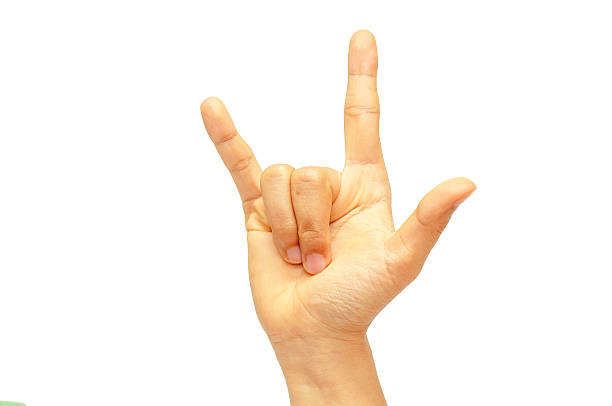 Hand in I love you Hand in I love you with white background. rocker nails stock pictures, royalty-free photos & images