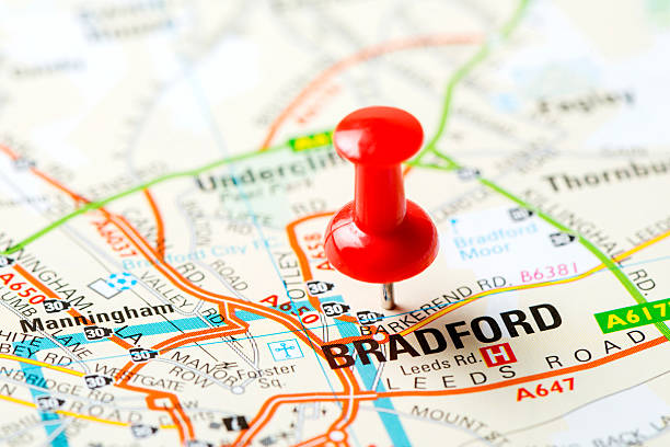 royaume-uni capitales sur la carte series: bradford - bradford england photos et images de collection