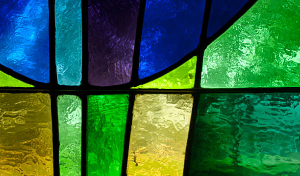 istock Stained Glass with Green and Blue 454994471
