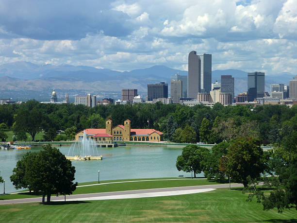 istock Clouds over Denver's City Park fountain and skyline 454995141