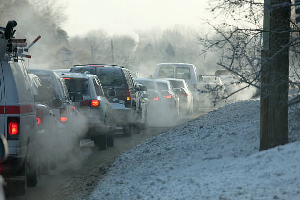istock Exhaust clouds in Denver traffic 454995529