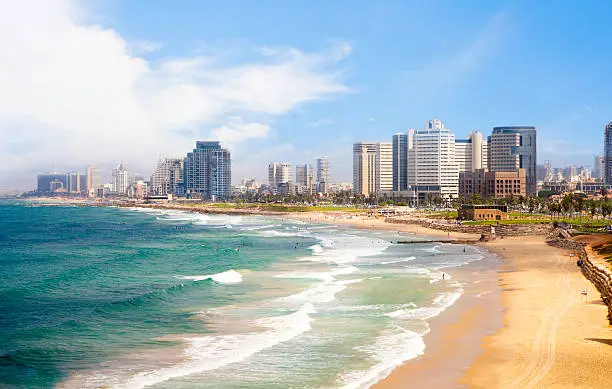 Tel Aviv coast view as seen from Jaffa.