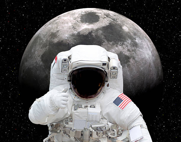 Close-Up Of Astronaut With Illuminated Lighting Equipment