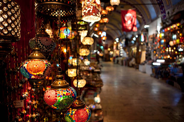 istock Turkish Lamps on display in the Grand Bazaar. 454996645