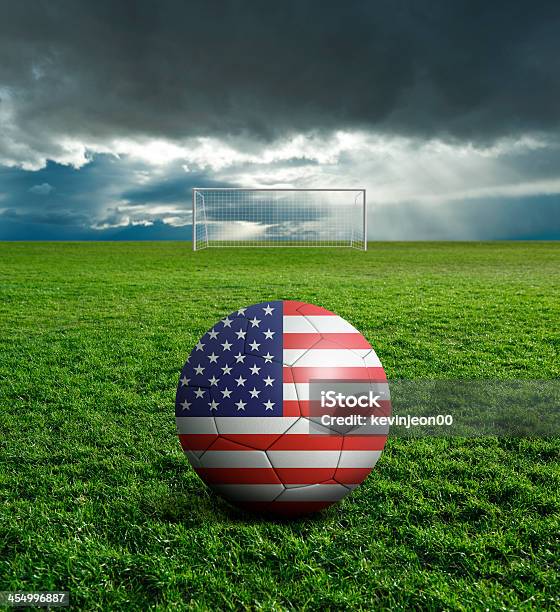 Soccer Football Ball With United States Flag Stock Photo - Download Image Now - USA, International Soccer Event, Soccer Team