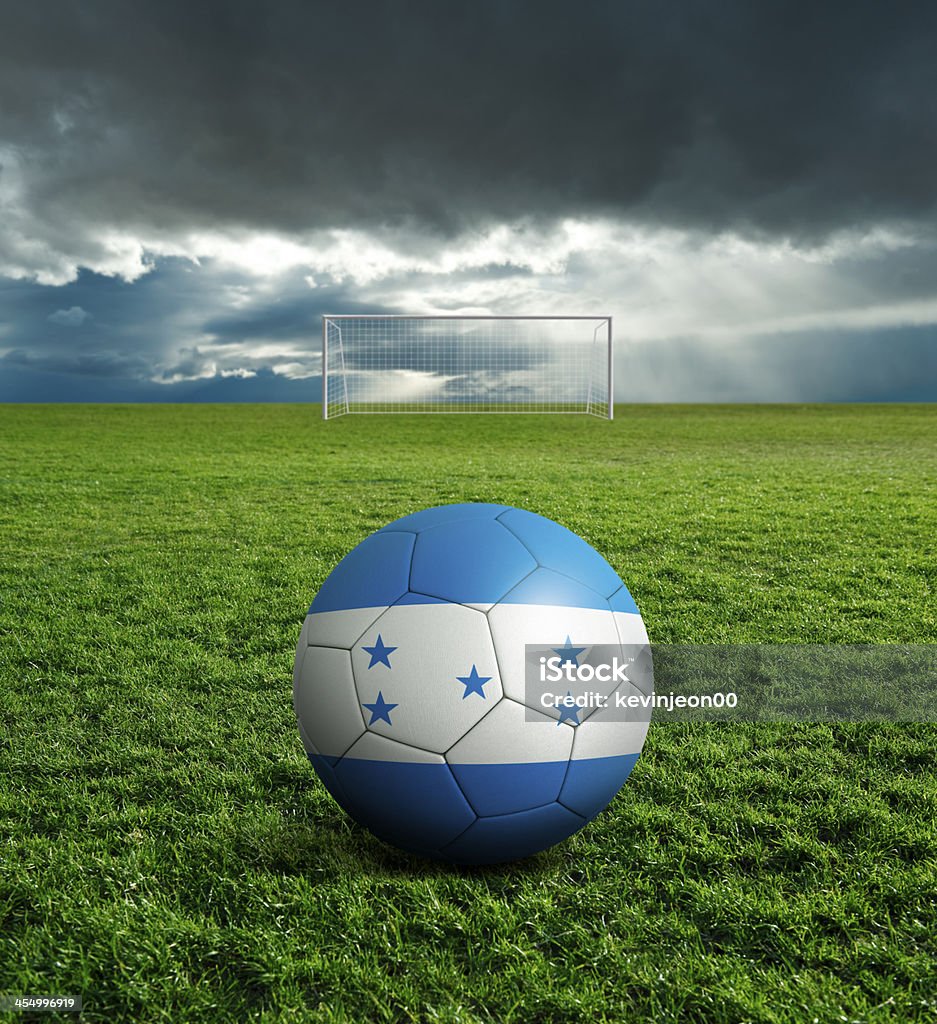 Futebol com bola de futebol com bandeira de Honduras - Foto de stock de Atividade royalty-free