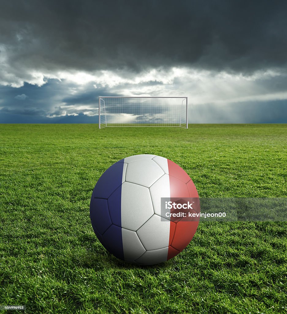 Bola de futebol com bandeira de Futebol da França - Foto de stock de Atividade royalty-free