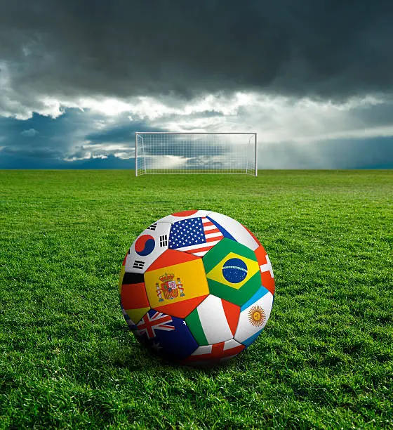 2014 Brazil soccer ball with national flags