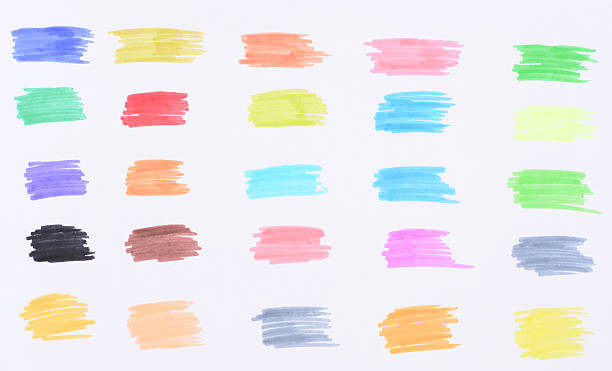 color marker with drawn line stock photo