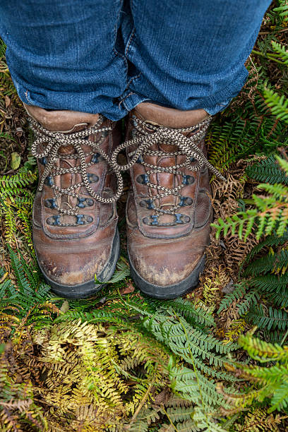istock leather walking boots outdoors 455002219