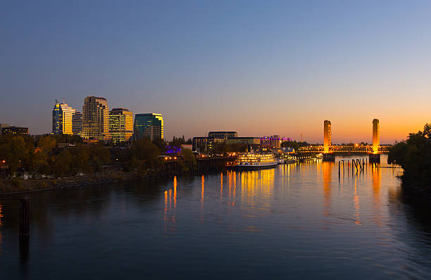 istock Sacramento downtown skyline and river at sunset 455004359