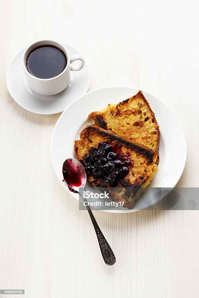 french toast french toast with black-currant jam and coffee. French Toast Stock Photo