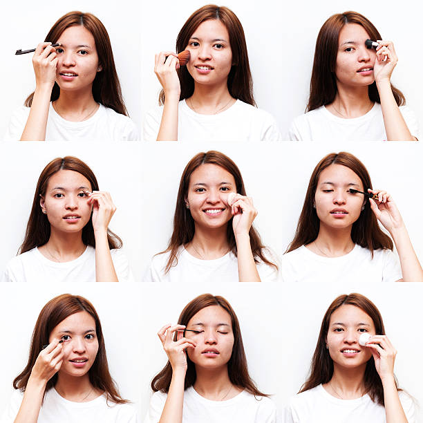 istock set of young woman make up her face 455012453