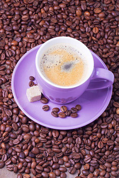 istock Cup of coffee with  beans 455013069