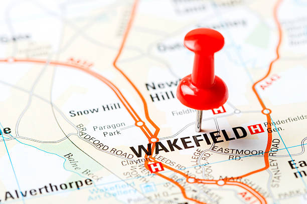 istock United Kingdom capital cities on map series: Wakefield 455021803