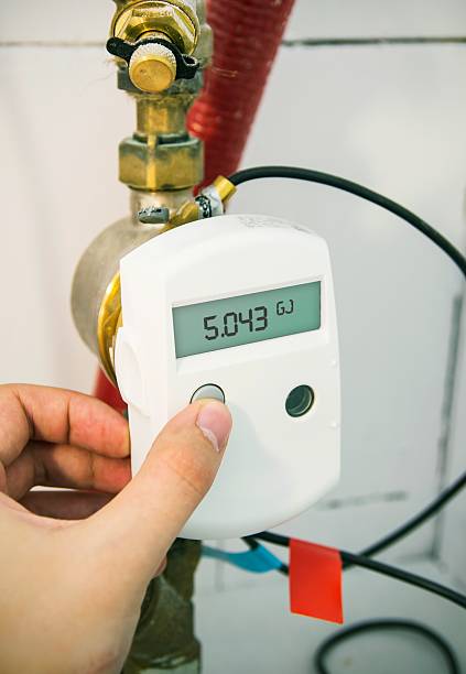 istock Closeup of energy heat meter 455043383