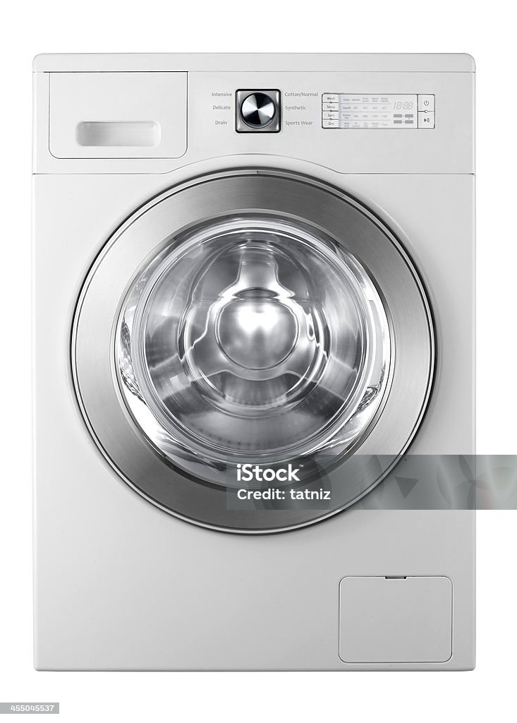 washing machine isolated A washing machine isolated on white background Appliance Stock Photo