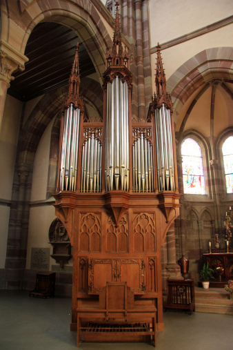 Choir organ of the church of Obernai in Alasace