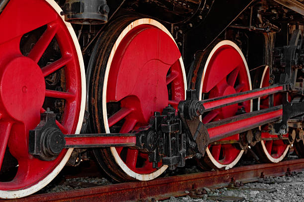 istock wheel of steam engine 455061873