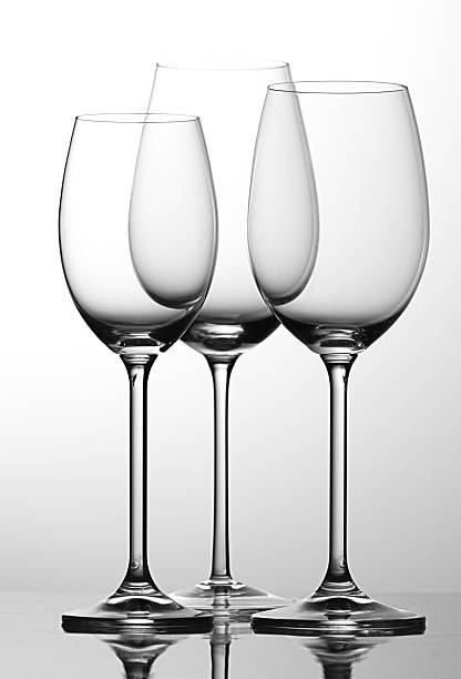 Three wine glasses stock photo