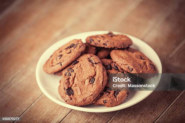 Cookies At Wooden Background Stock Photo - Download Image Now - American Culture, Backgrounds, Baked