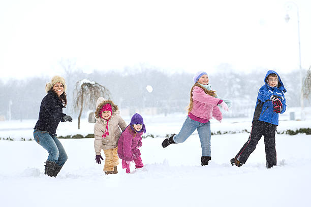istock Happy family enjoying in winter 455075697