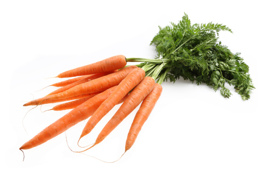 Carrots, isolated vegetable on white background