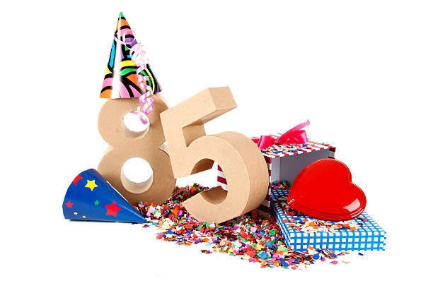 Age in figures at a party mood stock photo