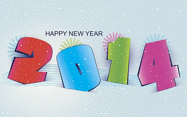 Vector illustration of New Year 2014