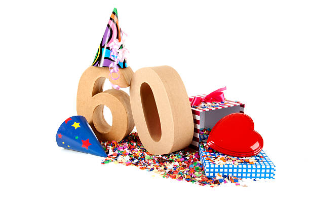 Age in figures at a party mood stock photo