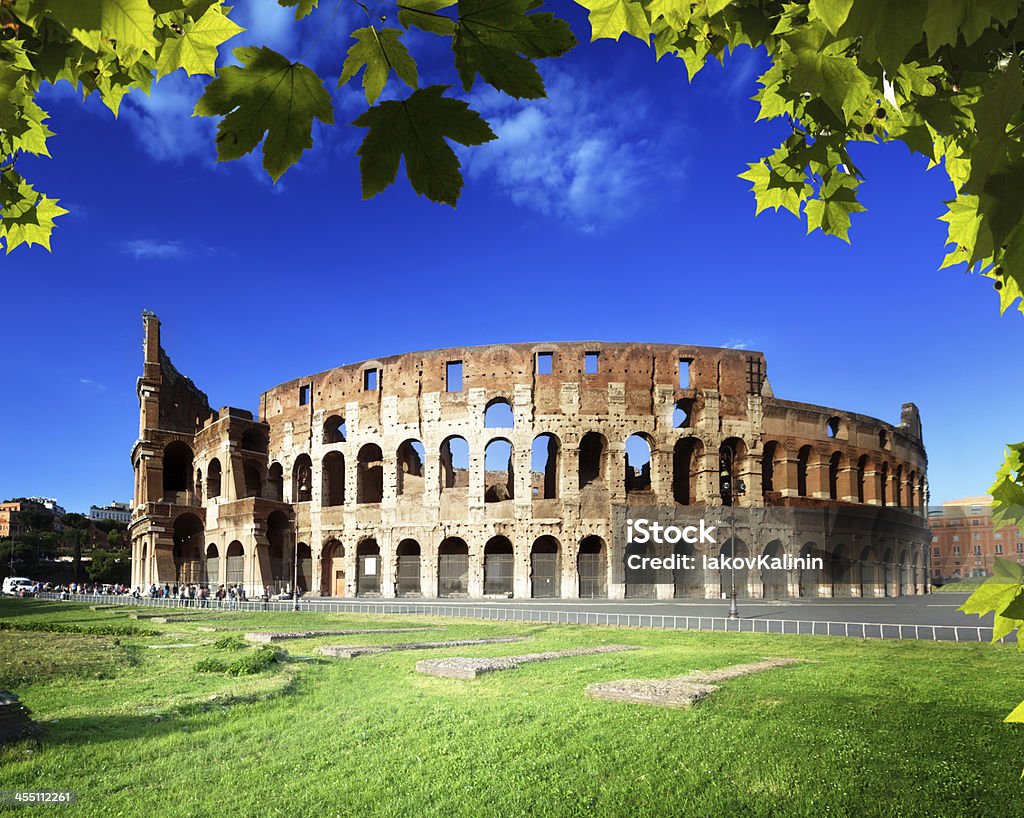 Colosseum in Rome, Italy sunset and Colosseum in Rome, Italy Agricultural Field Stock Photo