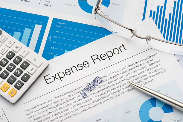 Approved expense report stock photo
