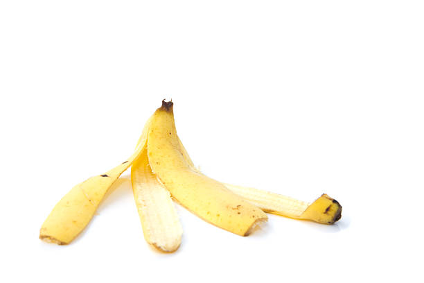 istock Banana peel isolated on white background 455114687