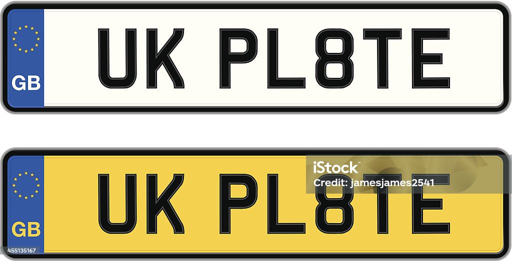 united kingdom plate License Plate stock vector