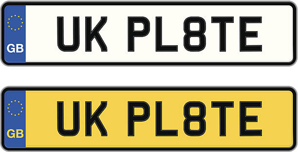 united kingdom plate united kingdom plate vehicle accessory stock illustrations