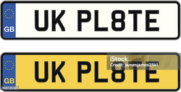 United Kingdom Plate Stock Illustration - Download Image Now - License Plate, UK, Plate