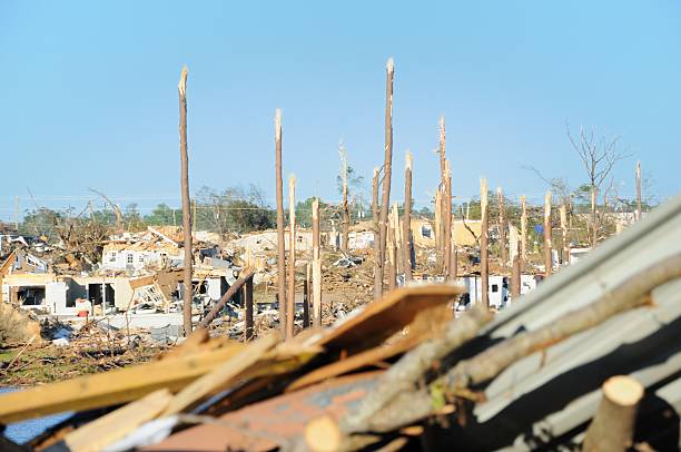 istock Neighborhood destroyed by tornado 455140261