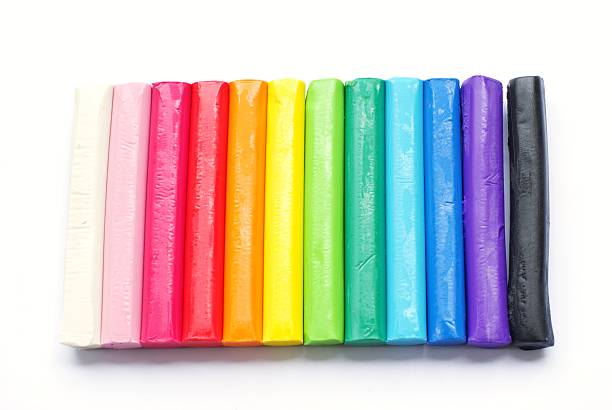istock Color plasticine for children on  white background 455162623