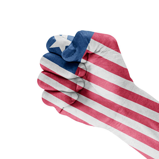 istock Flag Of Liberia On Hand 455162731