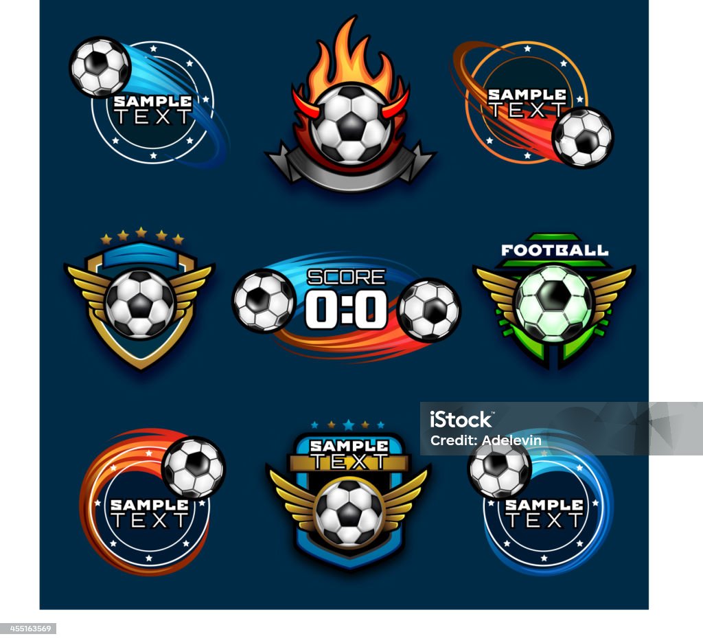 Various football emblems Various football logos and emblems. EPS 10. Logo stock vector