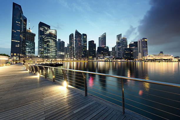 istock Singapore city in sunset time 455165339