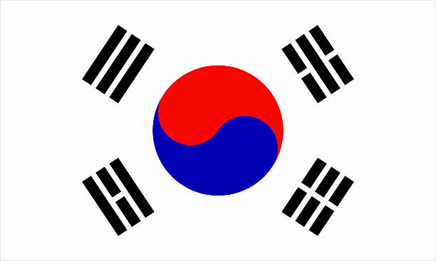 drapeau sud-coréen - south korea south korean flag korea flag photos et images de collection