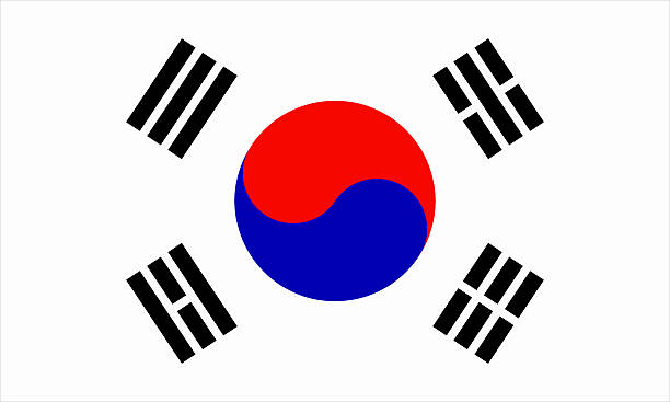 bandeira da coreia do sul - yin yang symbol fotos imagens e fotografias de stock