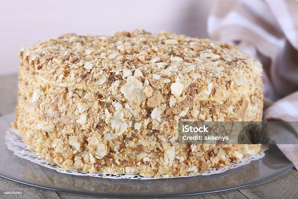 Cake napoleon Cake napoleon on a plate Baked Pastry Item Stock Photo