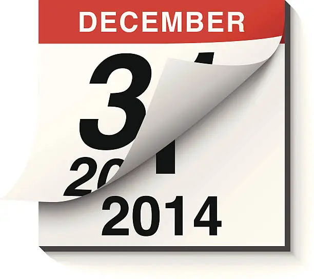 Vector illustration of Happy New Year 2014 Calendar