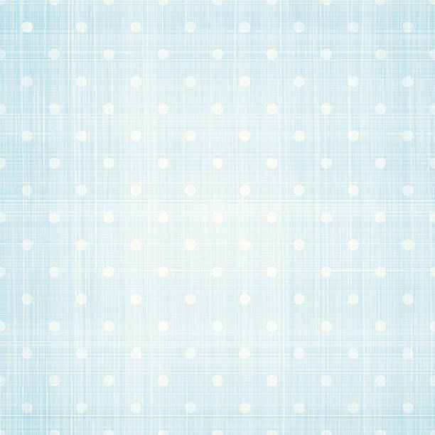stockillustraties, clipart, cartoons en iconen met white polka dots on light blue canvas - table cloth